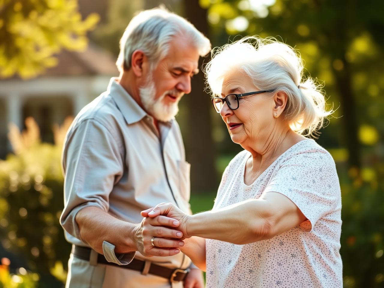 Family hands with elder